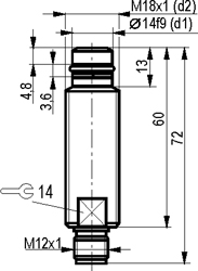 Габариты ISB WC43A8-32N-1,5-S4-3,5